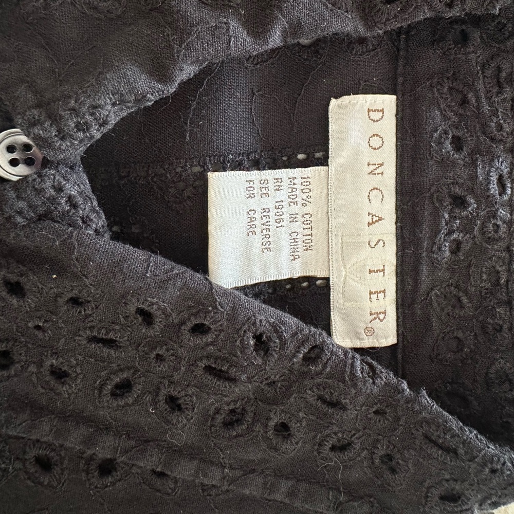 Doncaster Black Eyelet Top